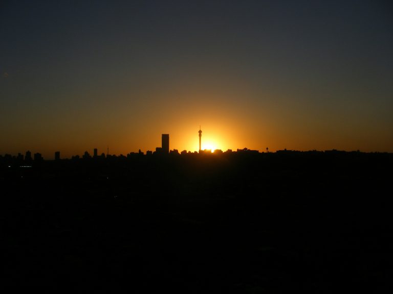 The Johannesburg skyline at night
